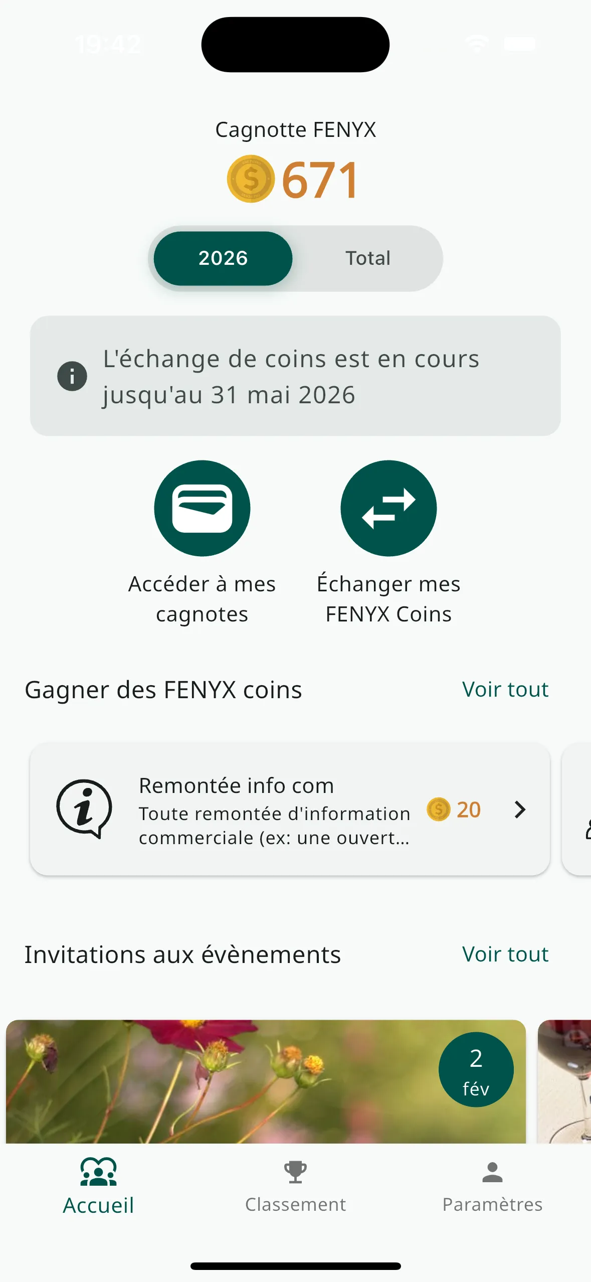 Leaderboard et cagnottes FENYX