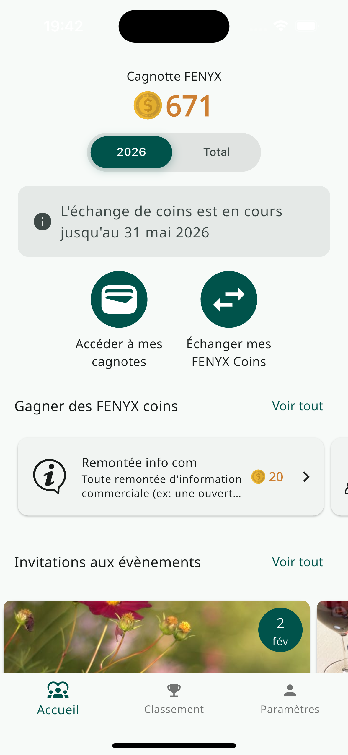 Leaderboard et cagnottes FENYX